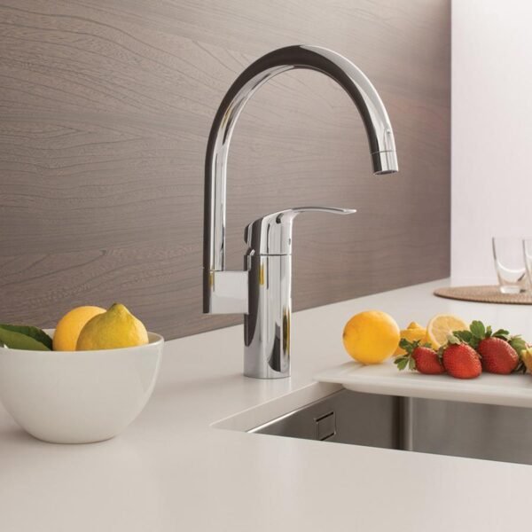 GROHE EUROSMART EVİYE BATARYASI DÖNER BORULU KROM - Görsel 2