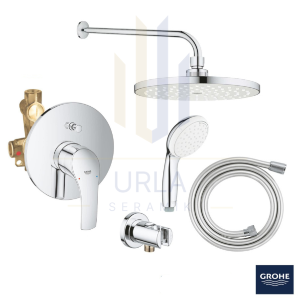 GROHE EUROSMART ANKASTRE BANYO BATARYA SETİ KROM