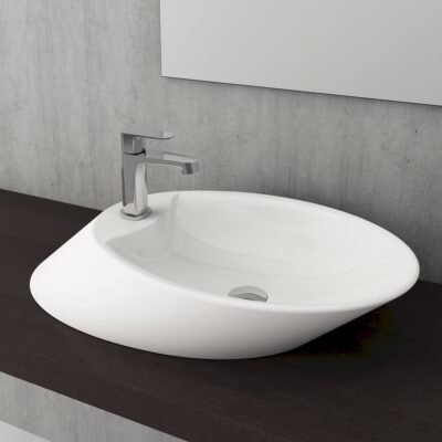 VESSEL BATARYA BANKLI ÇANAK LAVABO 72 CM - PARLAK BEYAZ