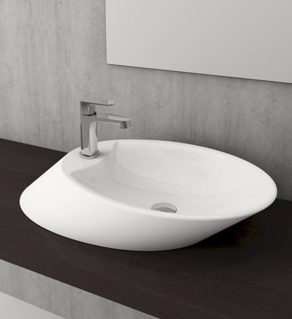 VESSEL BATARYA BANKLI ÇANAK LAVABO 72 CM - PARLAK BEYAZ