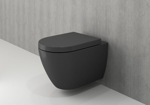 VENEZIA RİMLESS DUVARDAN ASMA KLOZET + PURE S KAPAK - MAT ANTRASİT