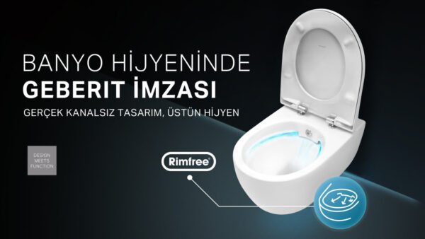 GEBERIT ICON RIMFREE ASMA KLOZET + ICON SLIM KAPAK SET PARLAK BEYAZ - Görsel 2
