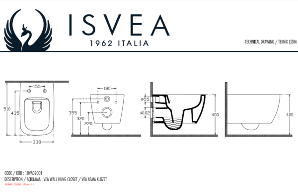 ISVEA VEA CUBO RIMLESS ASMA KLOZET + KAPAK - Görsel 3